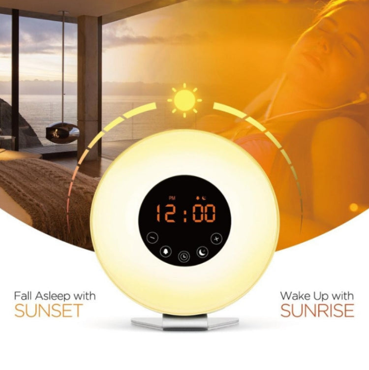Simulated Sunrise And Sunset Sleep Light Alarm Clock with FM Radio(EU Plug) - Alarm Clocks by PMc TechLife | Online Shopping South Africa | PMc TechLife | Buy Now Pay Later Mobicred