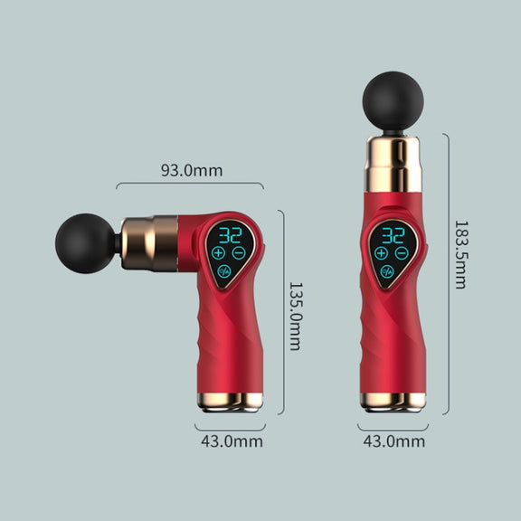 Mini Fascia Gun Small LCD Screen Muscle Massager(018 Gray)