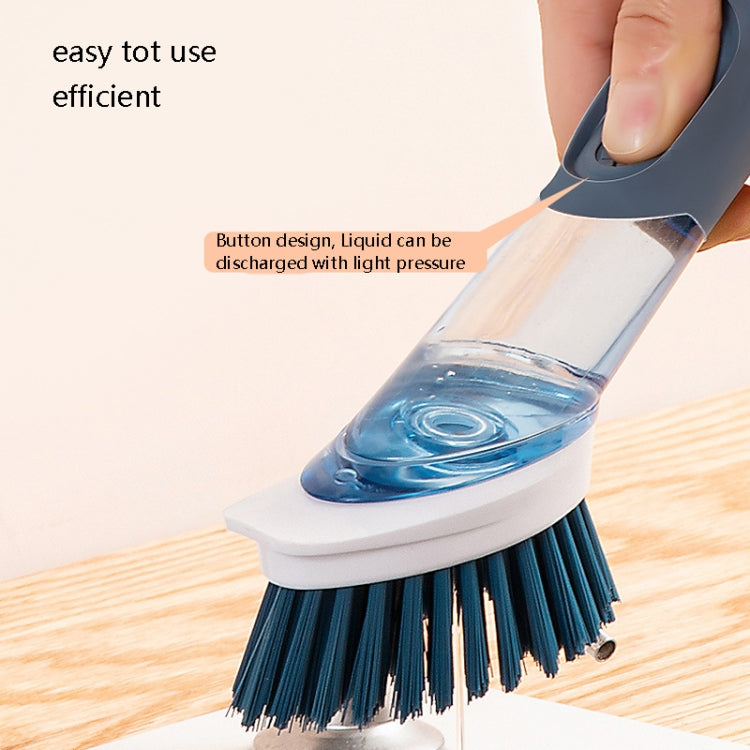 Kitchen Oil Dirty Pan Brush Can Add Detergent Sponge Brush Long Handle Cleaning Brush(Pink)