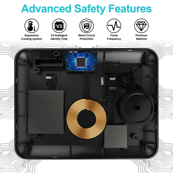 HQ-UD17 4 in 1 Wireless Charger Phone Holder Charging Base for Smart Phones, iWatch, AirPods (Black)