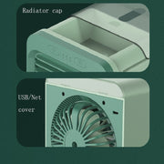 Desktop Humidification Spray USB Water-cooled Fan(Green)