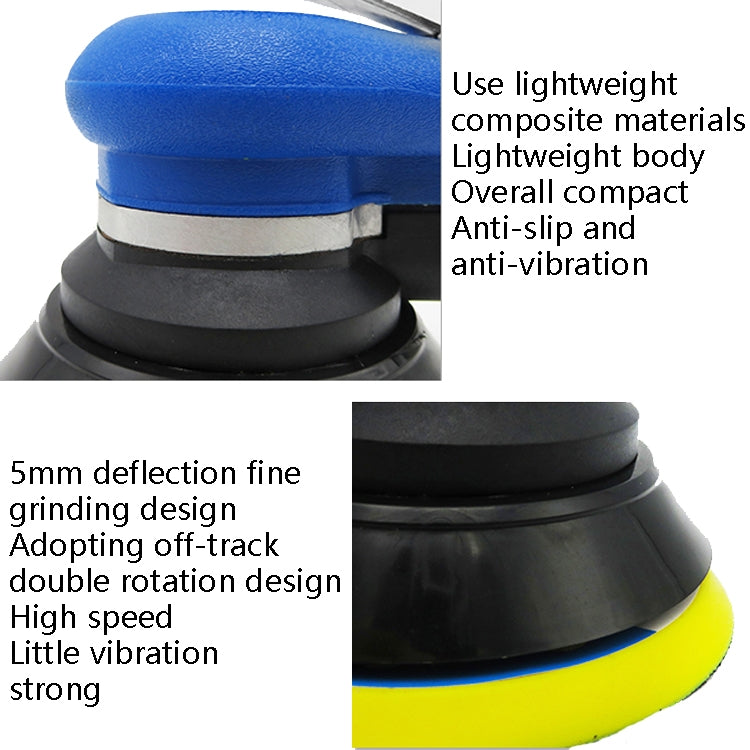 Pneumatic Sandpaper Machine Car Polishing Machine Grinding Machine Waxing Machine, Model: 6inch Regular - Polishing Machine & Accessories by PMC TechLife | Online Shopping South Africa | PMC TechLife | Buy Now Pay Later Mobicred