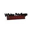 2 PCS Car Metal Leaf Board Car Logo White Privilege Edition Modified Car Body Sticker Sign(Black Red) - Decorative Sticker by PMC TechLife | Online Shopping South Africa | PMC TechLife | Buy Now Pay Later Mobicred