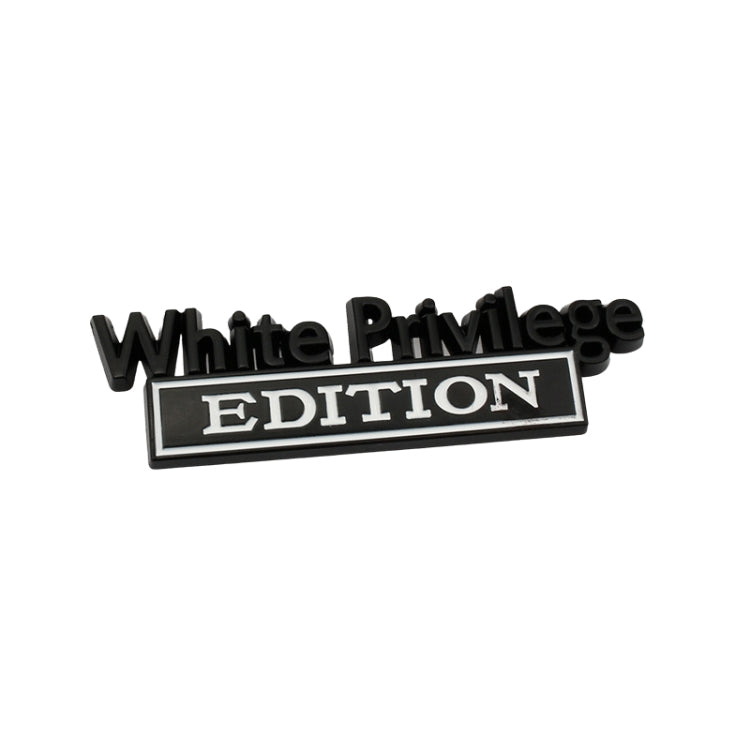 2 PCS Car Metal Leaf Board Car Logo White Privilege Edition Modified Car Body Sticker Sign(Black White) - Decorative Sticker by PMC TechLife | Online Shopping South Africa | PMC TechLife | Buy Now Pay Later Mobicred