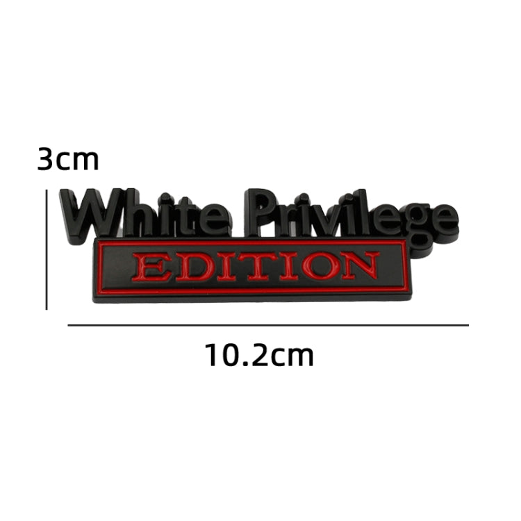 2 PCS Car Metal Leaf Board Car Logo White Privilege Edition Modified Car Body Sticker Sign(Silver Black)