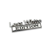 2 PCS Car Metal Leaf Board Label Less White Edition Modified Body Labeling(Silver Black)