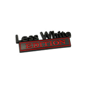 2 PCS Car Metal Leaf Board Label Less White Edition Modified Body Labeling(Black Red)