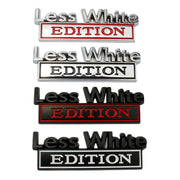 2 PCS Car Metal Leaf Board Label Less White Edition Modified Body Labeling(Silver Black)