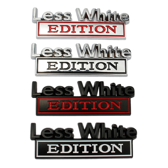 2 PCS Car Metal Leaf Board Label Less White Edition Modified Body Labeling(Silver Black)