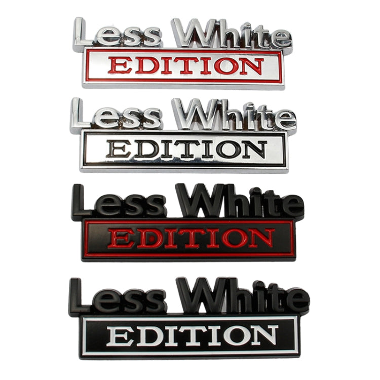 2 PCS Car Metal Leaf Board Label Less White Edition Modified Body Labeling(Silver Black)