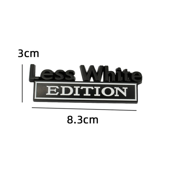 2 PCS Car Metal Leaf Board Label Less White Edition Modified Body Labeling(Silver Black)
