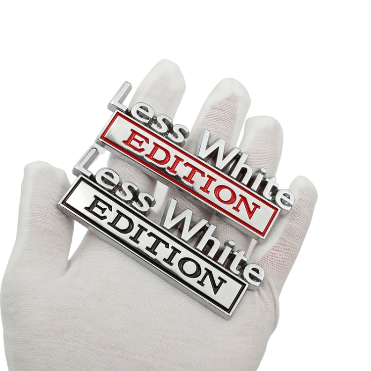 2 PCS Car Metal Leaf Board Label Less White Edition Modified Body Labeling(Black White) - Decorative Sticker by PMC TechLife | Online Shopping South Africa | PMC TechLife | Buy Now Pay Later Mobicred