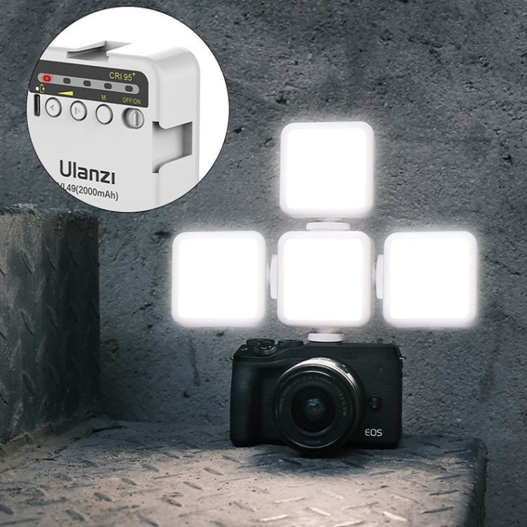 Ulanzi VL49  6W Small LED Video Light 5500K Dimmable Photography Soft Light Vlog Fill Light( White) - free shipping - PMC Jewellery - Order now!