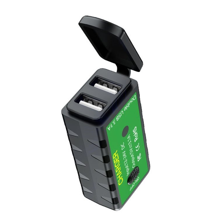M2-A 12V 3.1A Dual USB Mobile Phone Charger Motorcycle Waterproof With Line Charger - Battery Charger by PMC TechLife | Online Shopping South Africa | PMC TechLife | Buy Now Pay Later Mobicred