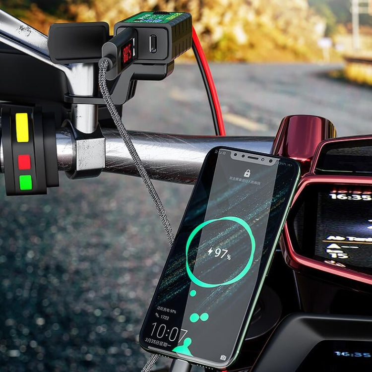 M2-A 12V 3.1A Dual USB Mobile Phone Charger Motorcycle Waterproof With Line Charger - Battery Charger by PMC TechLife | Online Shopping South Africa | PMC TechLife | Buy Now Pay Later Mobicred