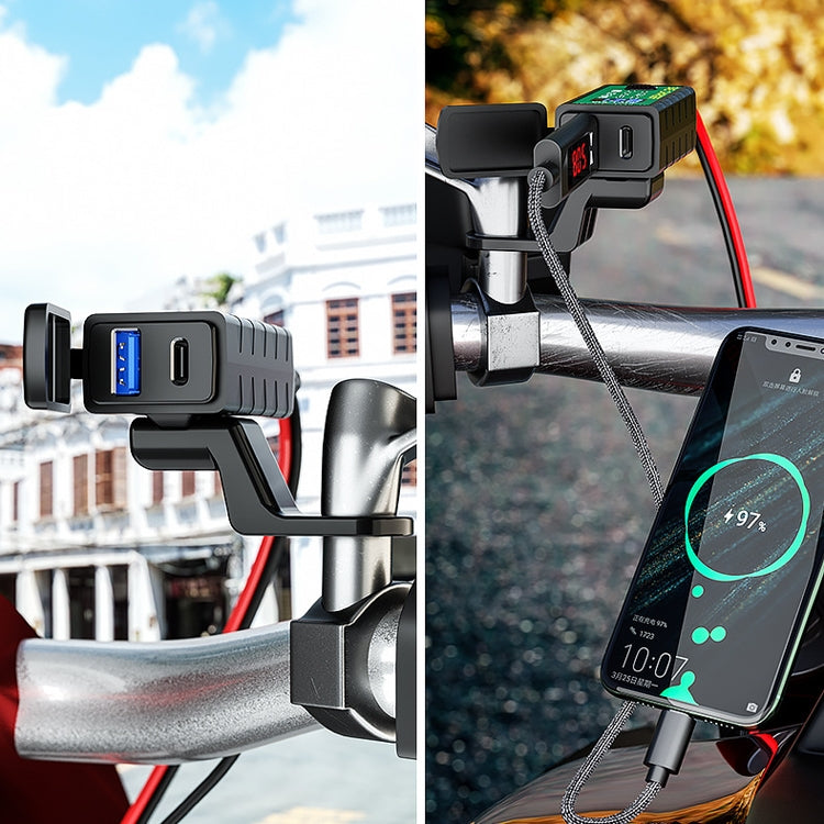M2-A 12V 3.1A Dual USB Mobile Phone Charger Motorcycle Water-resistant With Line Charger