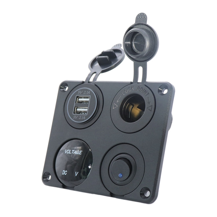 Automobile Motorcycle Ship Modified Universal Dual USB Socket Voltage Measuring Machine Switch 4 In 1 Combined Panel, Model: P15+D3+Y2+K5(Blue Light) - Car Switches by PMC TechLife | Online Shopping South Africa | PMC TechLife | Buy Now Pay Later Mobicred