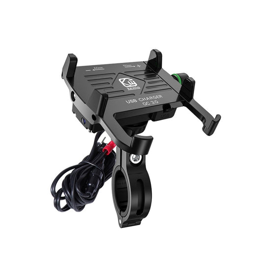 Kewig M6-S 12V Motorcycle Waterproof Aluminum Alloy Mobile Phone Bracket With QC3.0 Fast Charging(Black) - free shipping - PMC Jewellery - Order now!