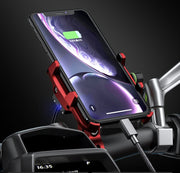 Kewig M6-S 12V Motorcycle Water-resistant Aluminum Alloy Mobile Phone Bracket With QC3.0 Fast Charging(Black)