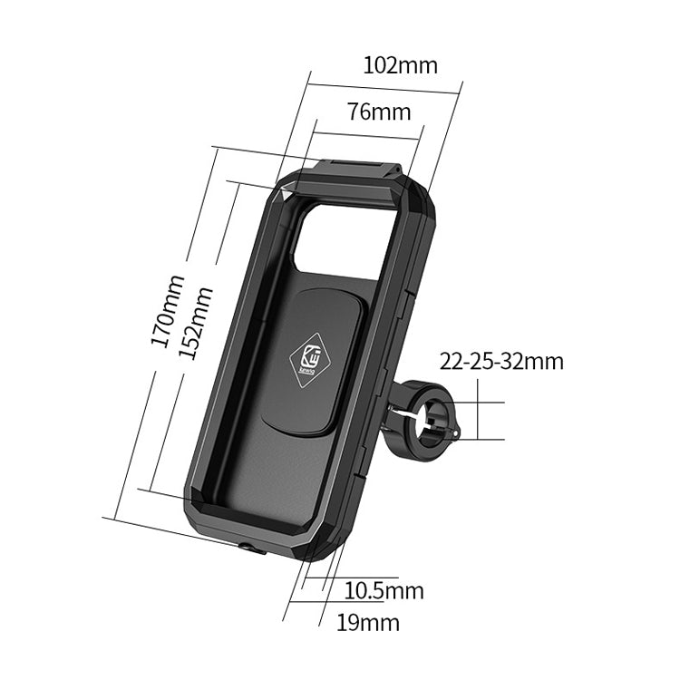 Kewig Bicycle Motorcycle Waterproof Box Mobile Phone Bracket Riding Touch Mobile Phone Fixed Seat(M18S-B1 Small Handlebar Installation) - free shipping - PMC Jewellery - Order now!