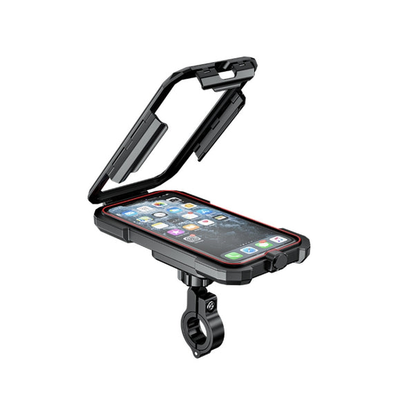 Kewig Bicycle Motorcycle Water-resistant Box Mobile Phone Bracket Riding Touch Mobile Phone Fixed Seat(M18S-B1 Small Handlebar Installation)