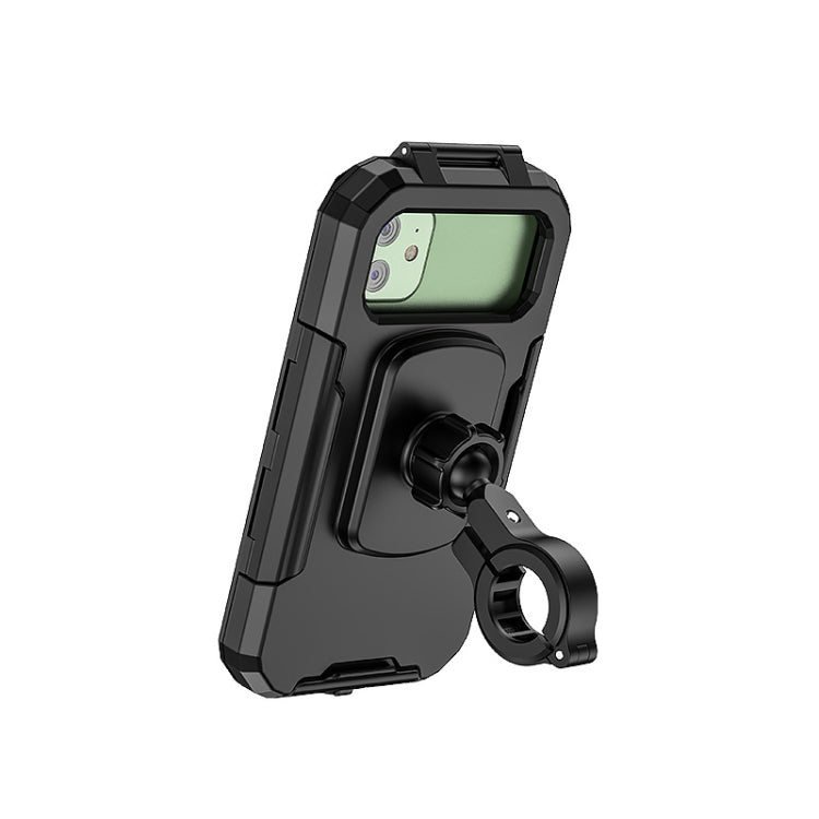 Kewig Bicycle Motorcycle Water-resistant Box Mobile Phone Bracket Riding Touch Mobile Phone Fixed Seat(M18S-B1 Small Handlebar Installation)