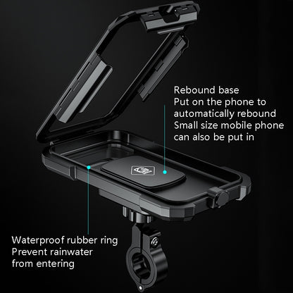 Kewig Bicycle Motorcycle Waterproof Box Mobile Phone Bracket Riding Touch Mobile Phone Fixed Seat(M18S-B1 Small Handlebar Installation) - free shipping - PMC Jewellery - Order now!