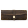CONTACTS FAMILY CF1117  Retro Crazy Horse Texture Leather Watch Box Round Buckle Storage Box,Capacity: Can Hold 3 Watches(Coffee) - free shipping - PMC TechLife - Order now!