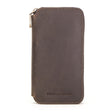 Contacts Family  CF1114 Leather Watch Box Retro Crazy Horse Leather Zipper Couple Watch Bag(Coffee) - free shipping - PMC TechLife - Order now!