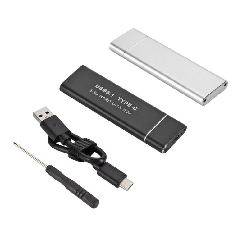 F018C M.2 NGFF To USB3.1 SSD Solid Aluminum Type-C Mobile Hard Drive Enclosure(Silver)