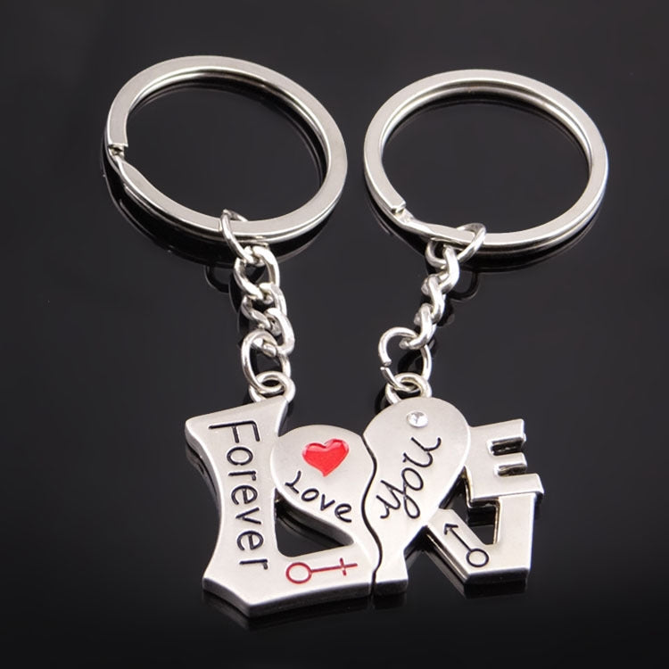 10 Pairs Metal Love Word Couple Keychain Pendant, Specification: H-452 - Key Rings by PMC Jewellery | Online Shopping South Africa | PMC Jewellery | Buy Now Pay Later Mobicred