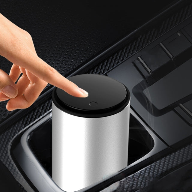 BEN.JACK Car Trash Can Multi-Function Storage Box In Car(Silver With 35 Garbage Bags)