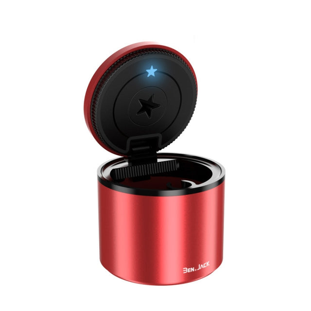 BEN.JACK Ashtray With Cover Personality Multi-Function Universal Car Ashtray(Red)