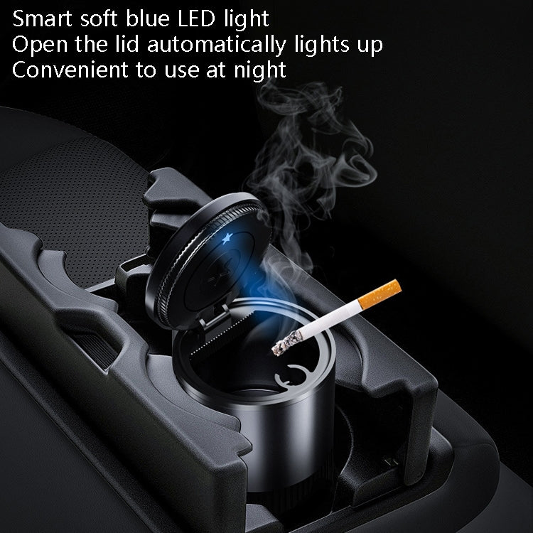 BEN.JACK Ashtray With Cover Personality Multi-Function Universal Car Ashtray(Silver)