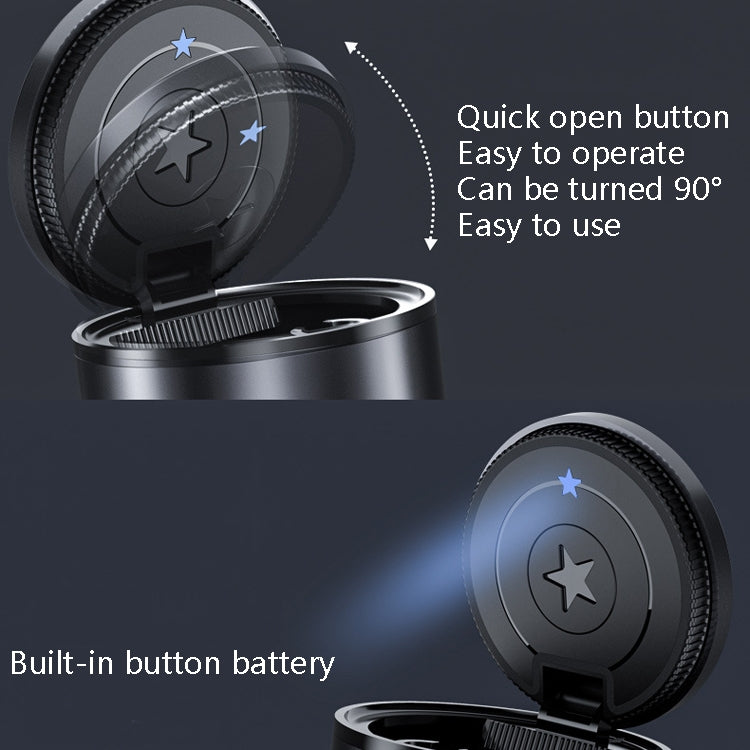 BEN.JACK Ashtray With Cover Personality Multi-Function Universal Car Ashtray(Gray) - free shipping - PMC Jewellery - Order now!