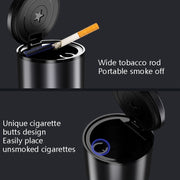 BEN.JACK Ashtray With Cover Personality Multi-Function Universal Car Ashtray(Silver)