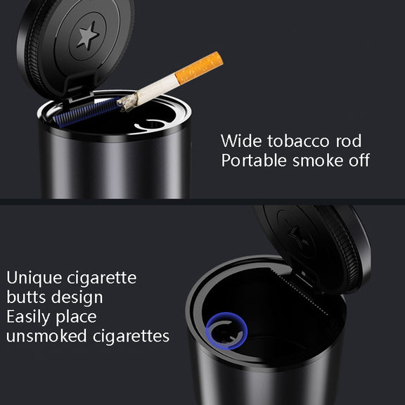 BEN.JACK Ashtray With Cover Personality Multi-Function Universal Car Ashtray(Silver)