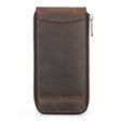 Contacts Family CF1121  Retro Crazy Horse Leather Watch Storage Box Single Watch Seat Portable Watch Zipper Bag(Coffee) - free shipping - PMC TechLife - Order now!