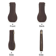 Contacts Family CF1112 Single Watch Position Retro Crazy Horse Leather Watch Storage Box Watch Zipper Case(Coffee)