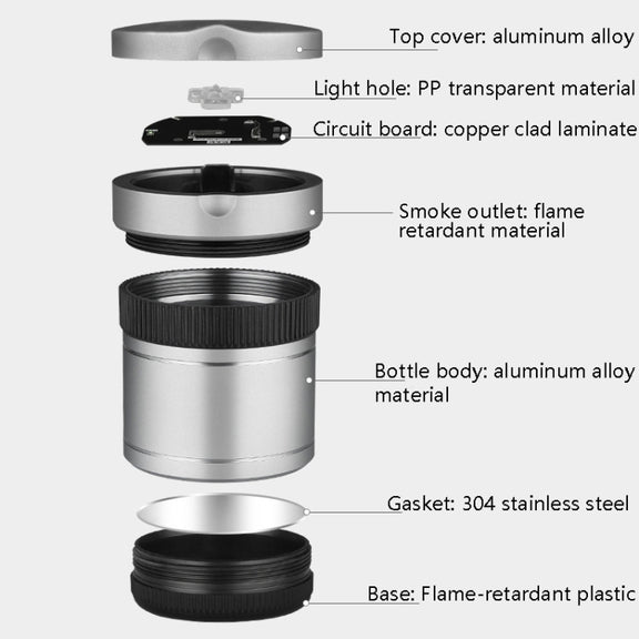 BEN.JACK Ashtray With Cover Personality Multi-Function Universal Car Ashtray(Silver)