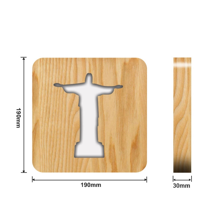 FS-T1971W 2.5W Jesus Pastor Table Lamp USB Solid Wood Hollow Night Light(Warm White Light) - free shipping - PMc TechLife - Order now!