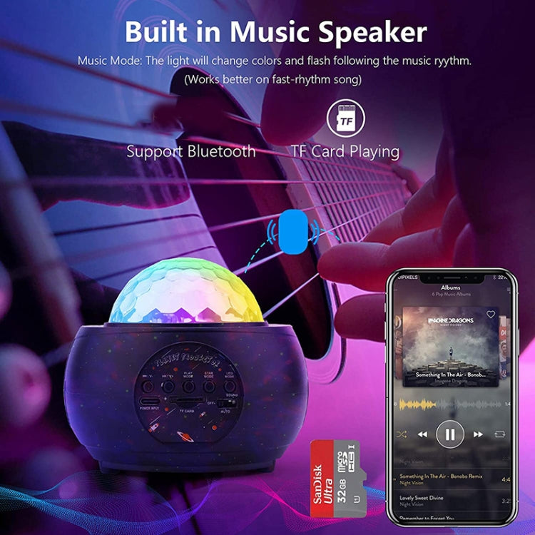 DQ-M3 LED Rotating Starry Sky Light Bluetooth Music Planets Ocean Projector Support TF Card,Style: Rechargeable(Black) - Novelty Lighting by PMC TechLife | Online Shopping South Africa | PMC TechLife | Buy Now Pay Later Mobicred