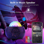DQ-M3 LED Rotating Starry Sky Light Bluetooth Music Planets Ocean Projector Support TF Card,Style: Rechargeable(Black)