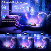 DQ-M3 LED Rotating Starry Sky Light Bluetooth Music Planets Ocean Projector Support TF Card,Style: Rechargeable(Black)