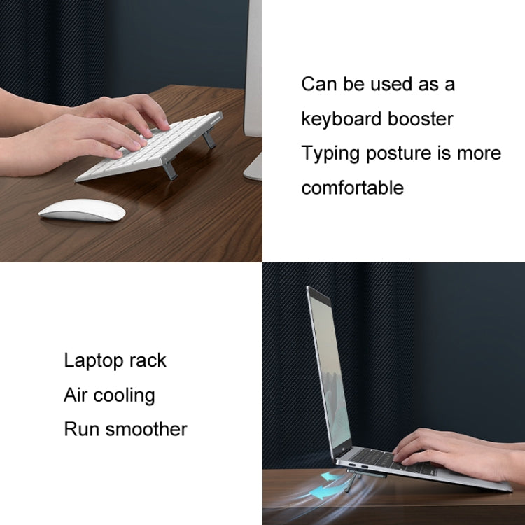 Oatsbasf 03321 Notebook Computer Invisible Height Increase Bracket Desktop Folding Storage Radiator(Gray) - Laptop Stand by PMC TechLife | Online Shopping South Africa | PMC TechLife | Buy Now Pay Later Mobicred
