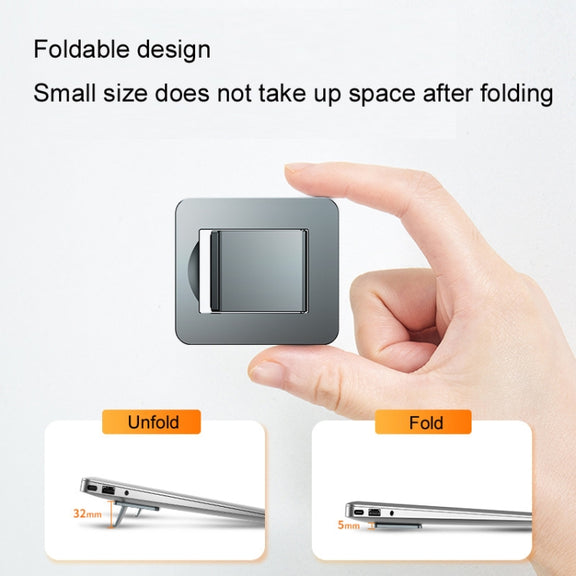 Oatsbasf 03321 Notebook Computer Invisible Height Increase Bracket Desktop Folding Storage Radiator(Silver)
