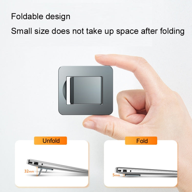 Oatsbasf 03321 Notebook Computer Invisible Height Increase Bracket Desktop Folding Storage Radiator(Silver)