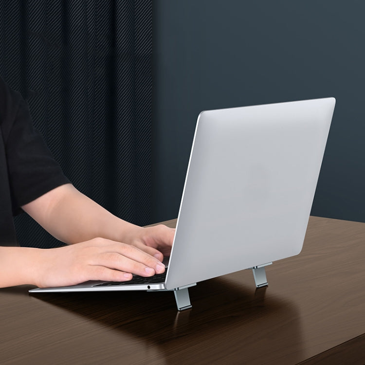 Oatsbasf 03321 Notebook Computer Invisible Height Increase Bracket Desktop Folding Storage Radiator(Gray)