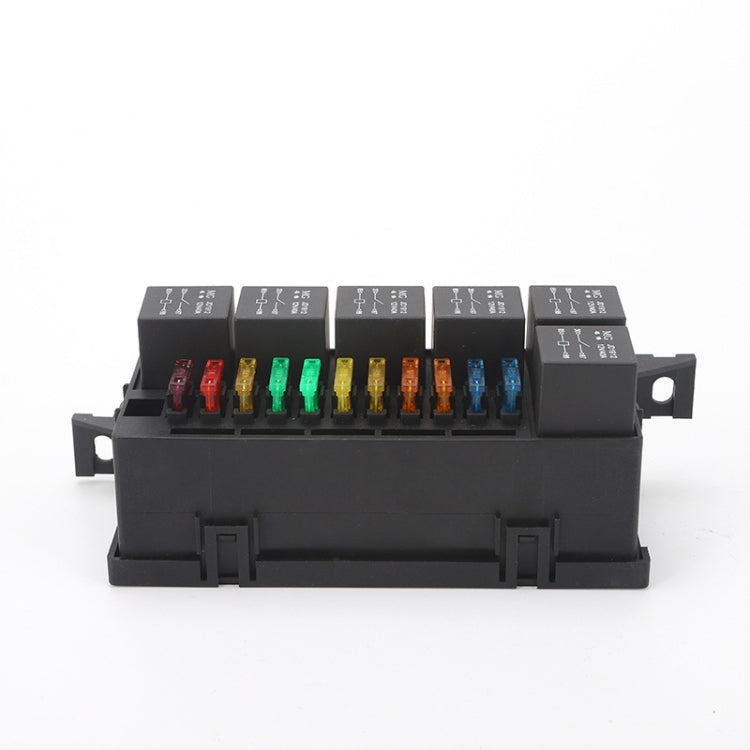 Car Modified 12V / 4Pin / 40A Black Shell 11-Way Fuse With 6-Way Relay Car Machine Cabin Link Inner Cassette Seat - Fuse by PMC TechLife | Online Shopping South Africa | PMC TechLife | Buy Now Pay Later Mobicred