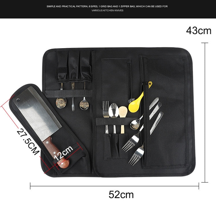 WESSLECO Chef Knife Tool Storage Bag Oxford Cloth Knife Bag(Gray) - Storage Bags by WESSLECO | Online Shopping South Africa | PMC Jewellery | Buy Now Pay Later Mobicred